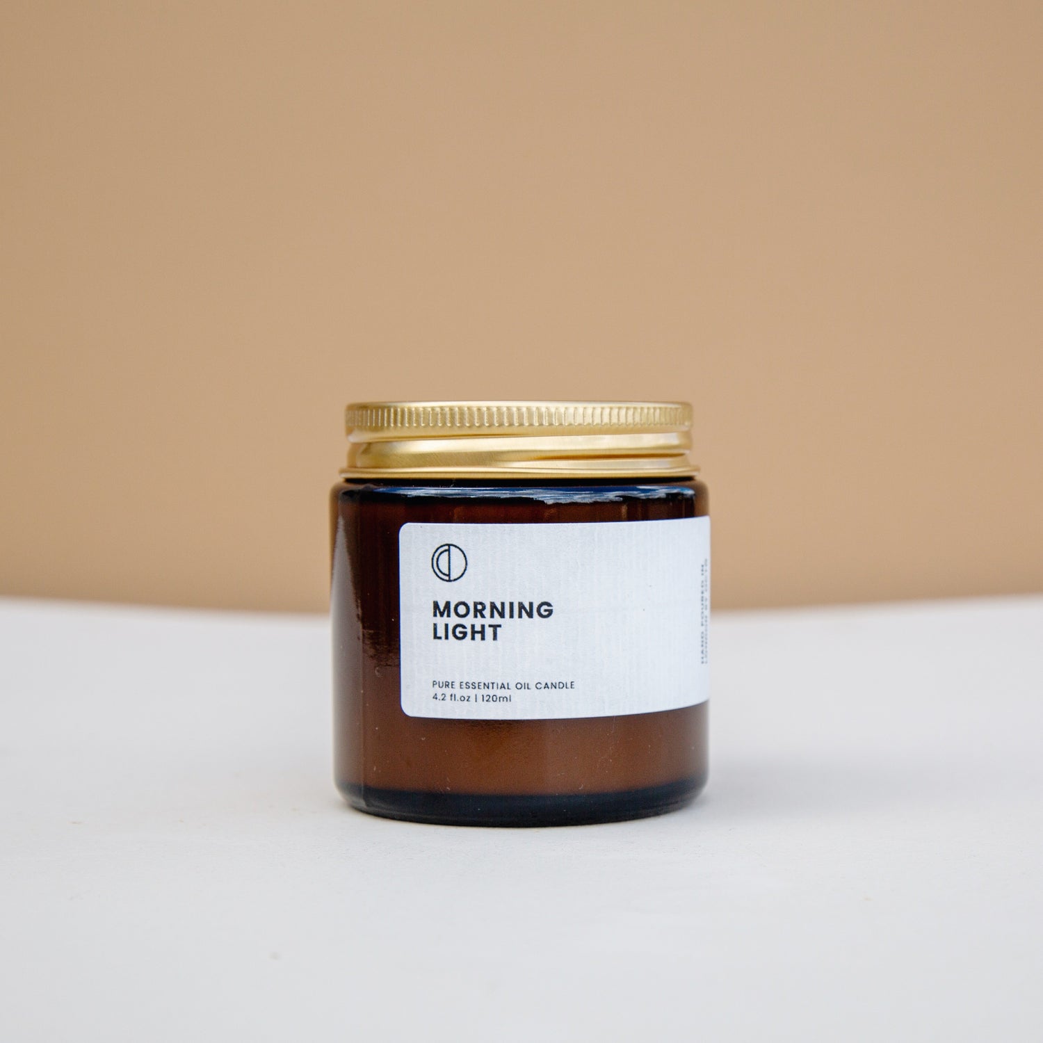 Morgenlicht (Neroli + Limette + Basilikum) | Bernsteinfarbene Kerze im Glas