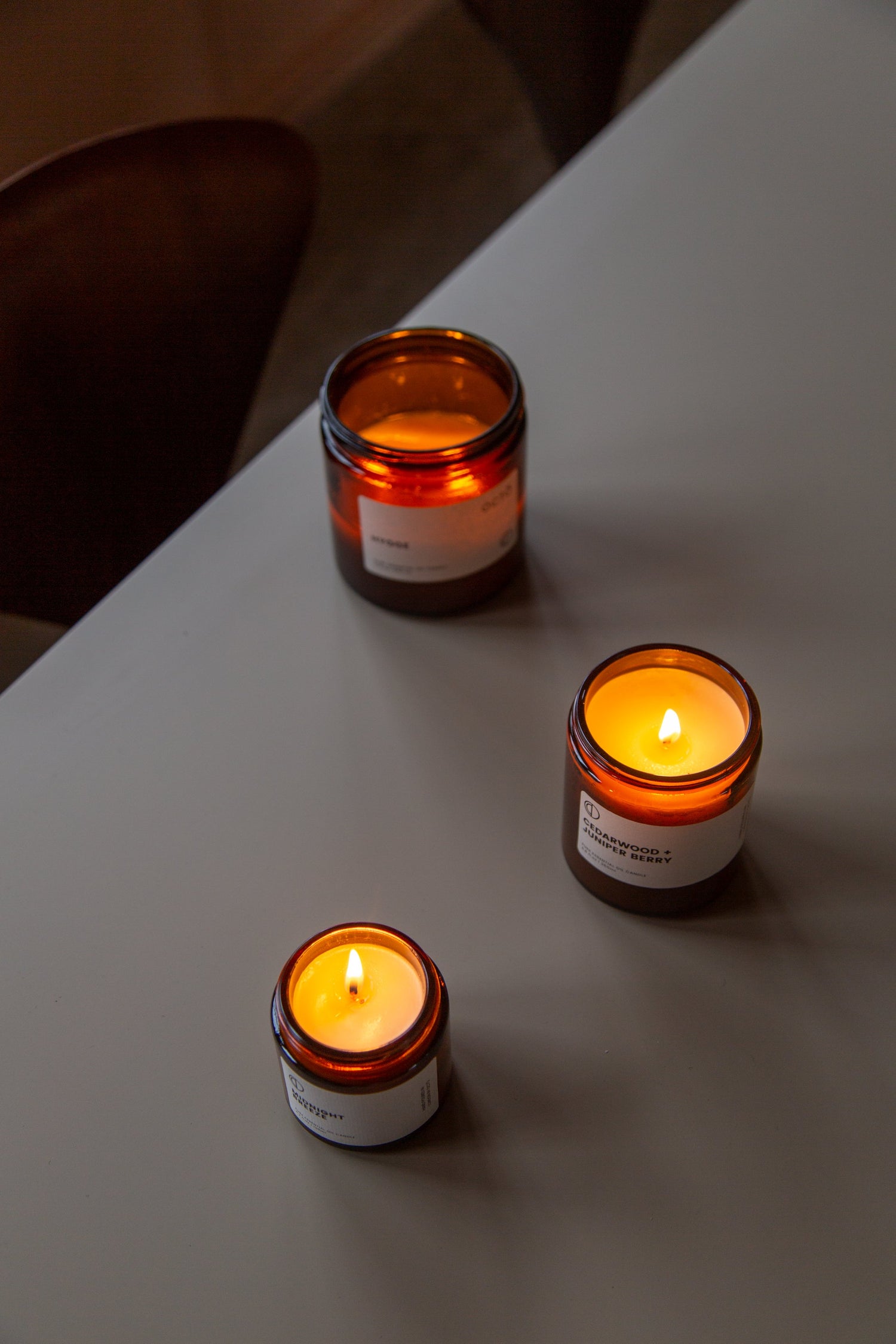 Eukalyptus + Pfefferminze | Bernsteinfarbene Kerze im Glas