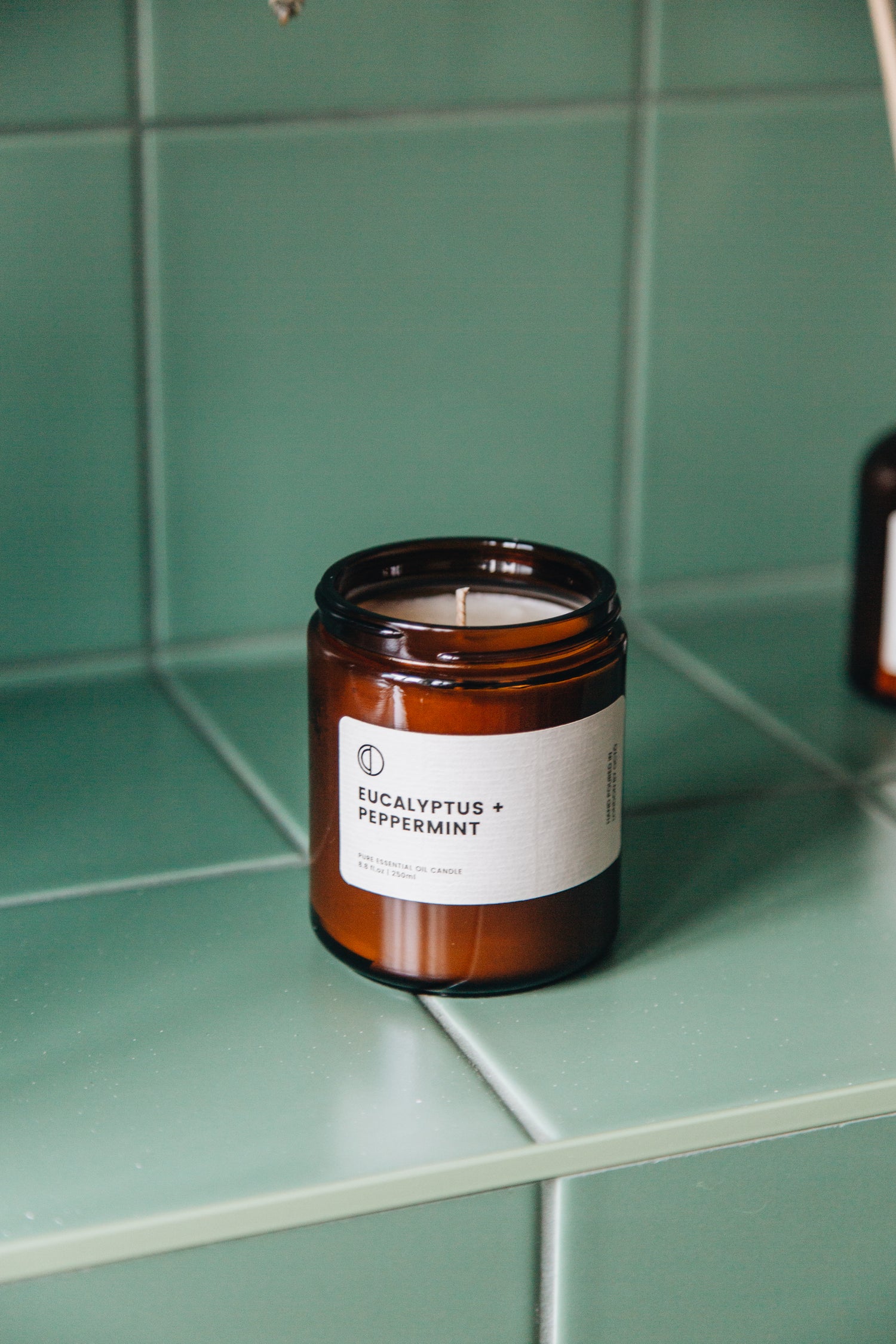 Eukalyptus + Pfefferminze | Bernsteinfarbene Kerze im Glas