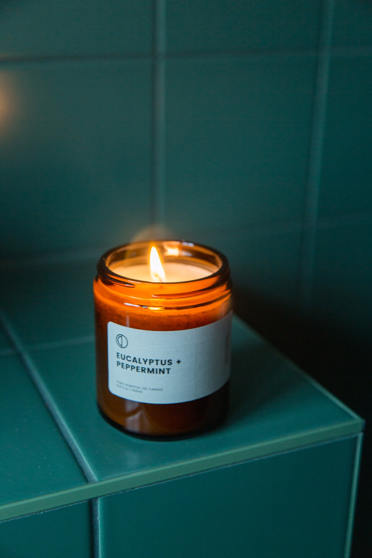 Eukalyptus + Pfefferminze | Bernsteinfarbene Kerze im Glas