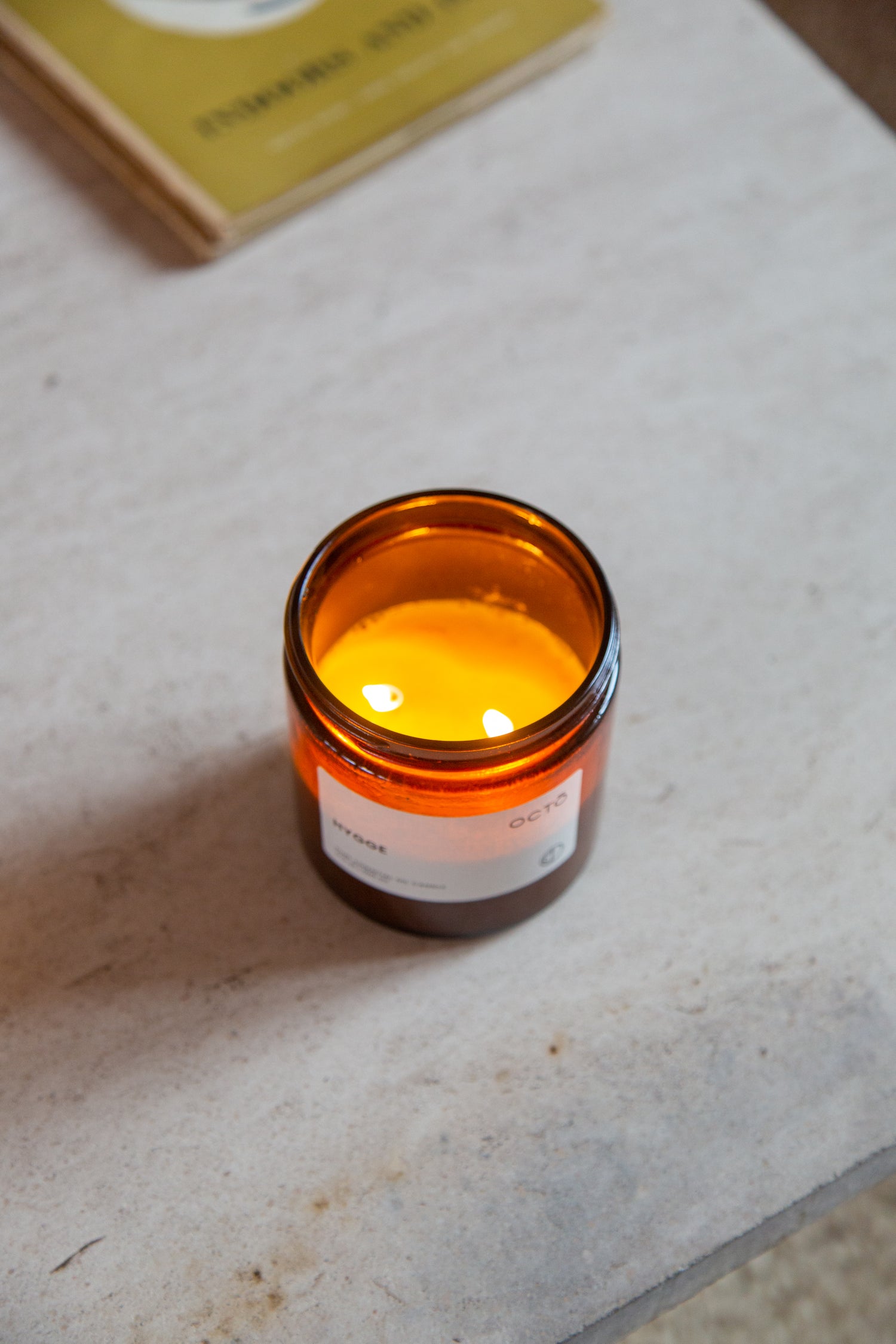 Fenchel + Grapefruit | Bernsteinfarbene Glaskerze