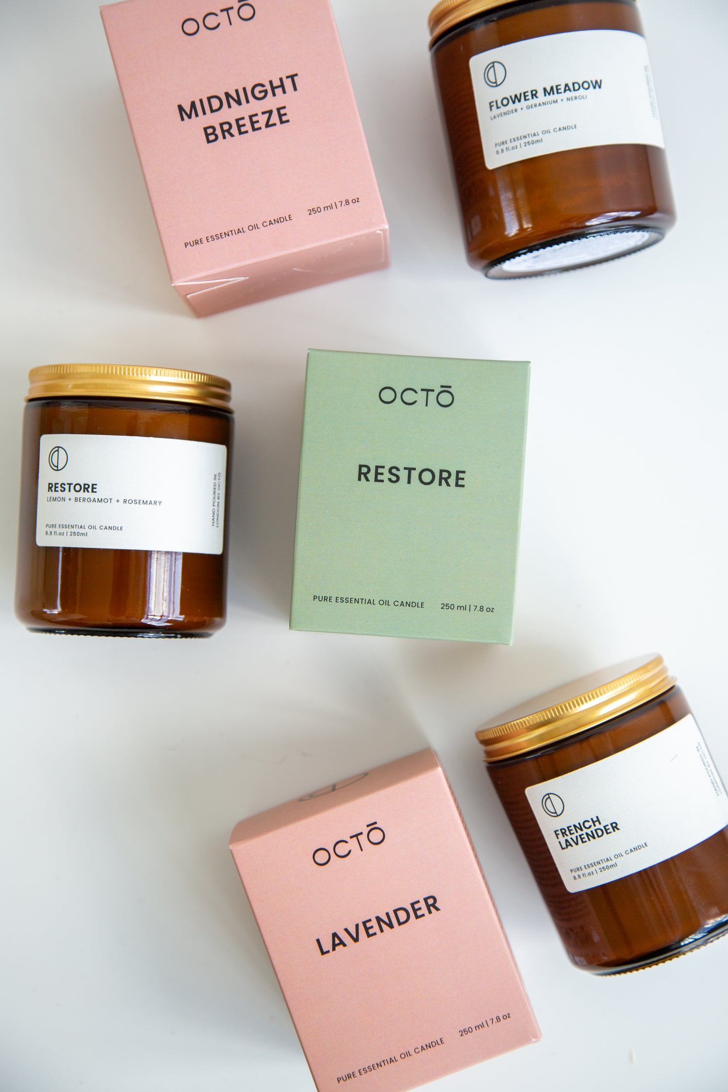 Lavendel | Bernsteinfarbene Glaskerze