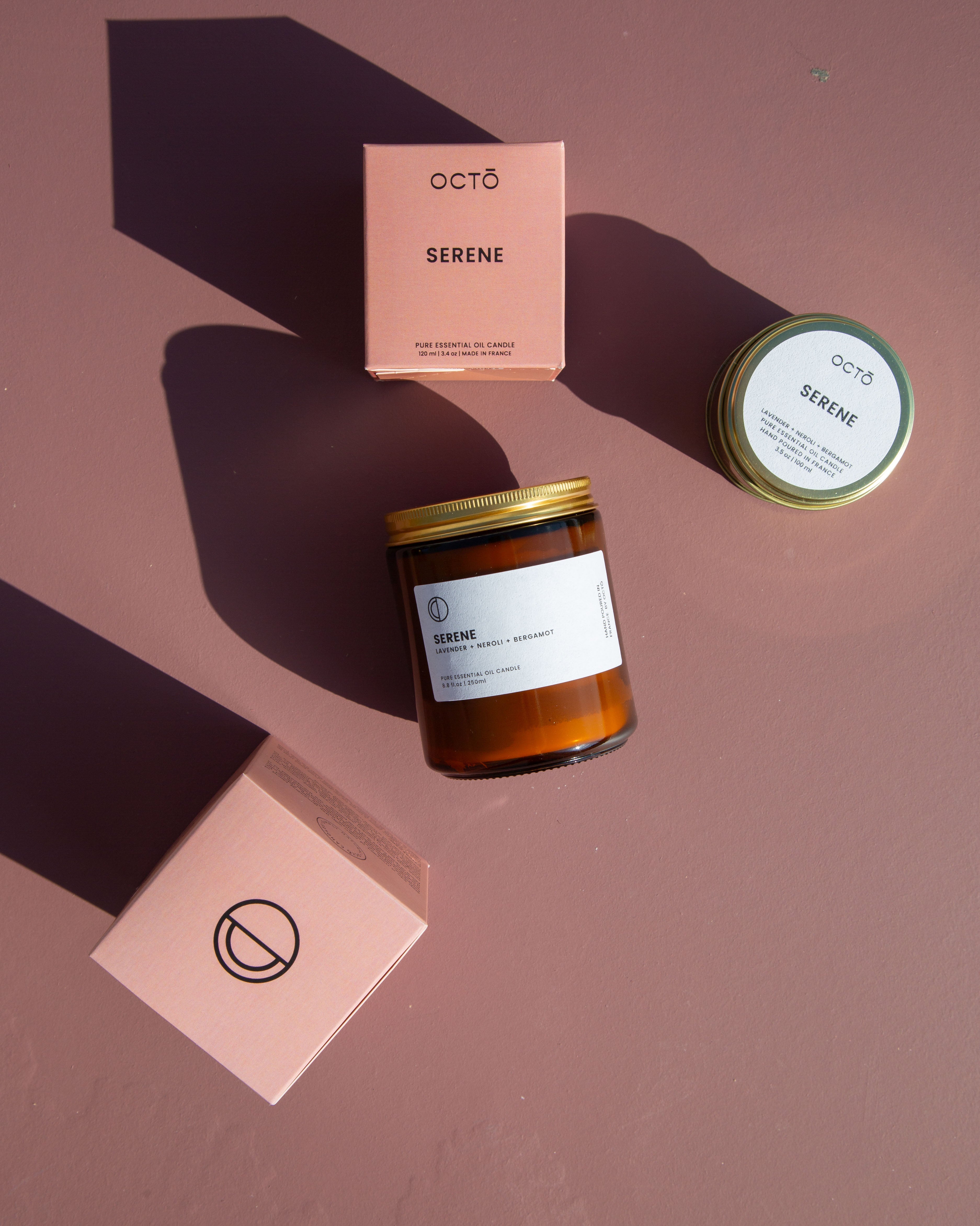Serene (Lavendel + Bergamotte + Neroli) | Duftkerze im bernsteinfarbenen Glas