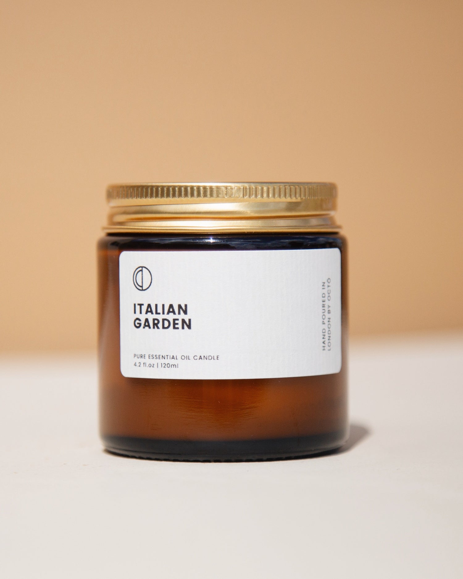 Italienischer Garten (Orange + Rosmarin + Salbei) | Bernsteinfarbene Kerze im Glas