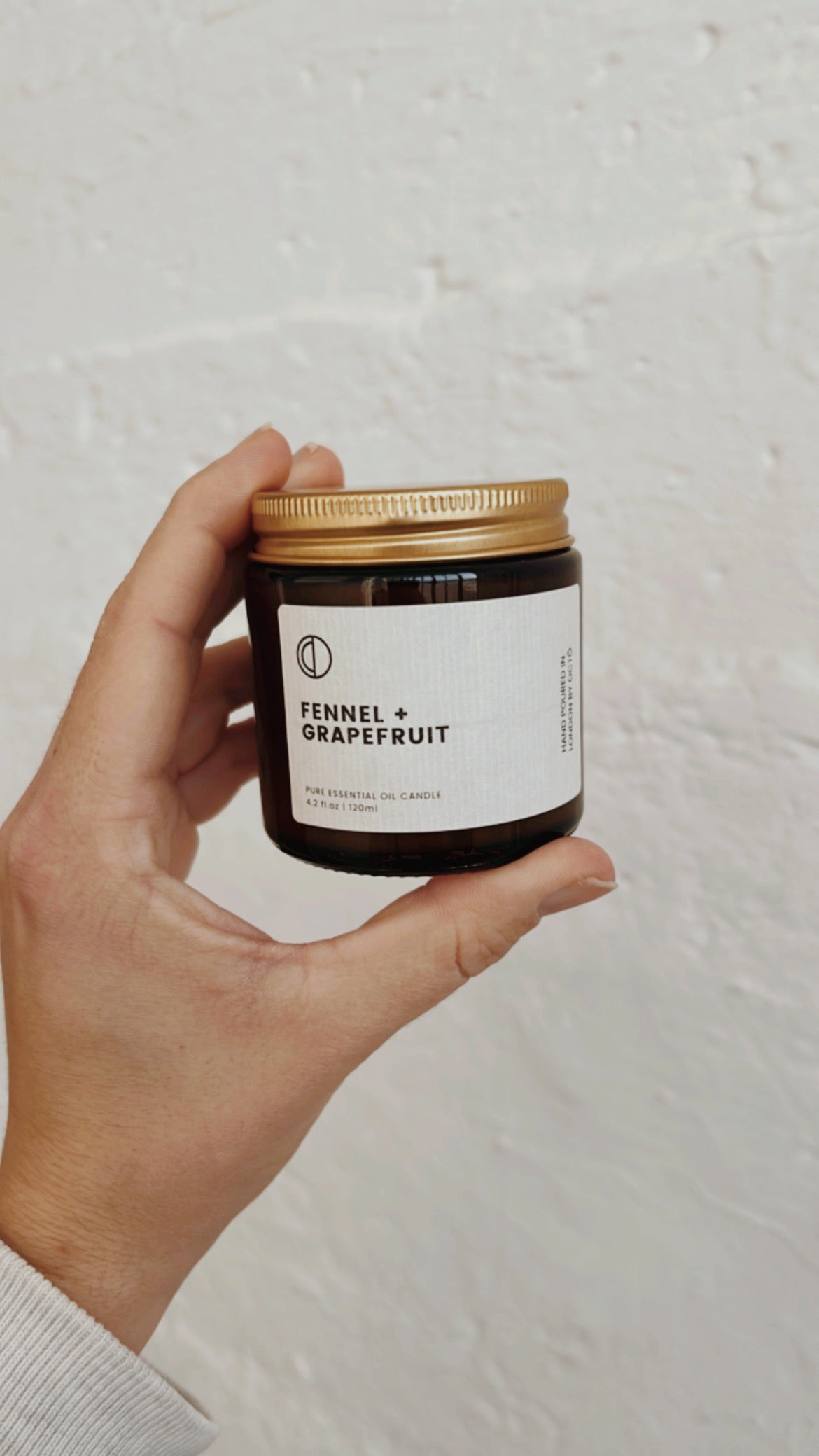 Fenchel + Grapefruit | Bernsteinfarbene Glaskerze