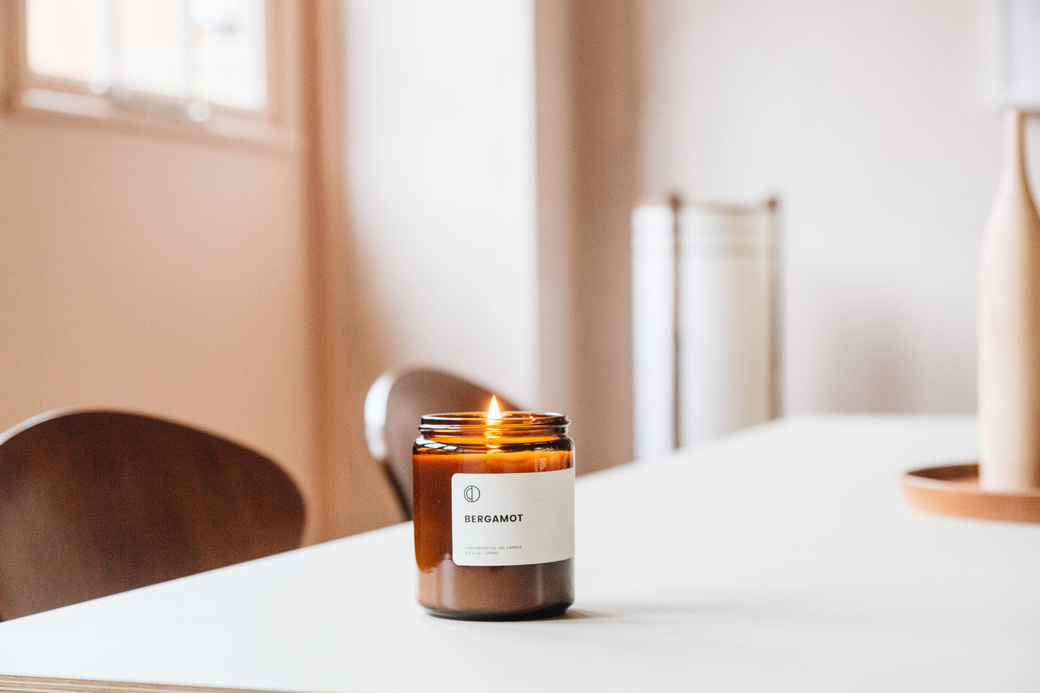 Bergamotte | Bernsteinfarbene Kerze im Glas