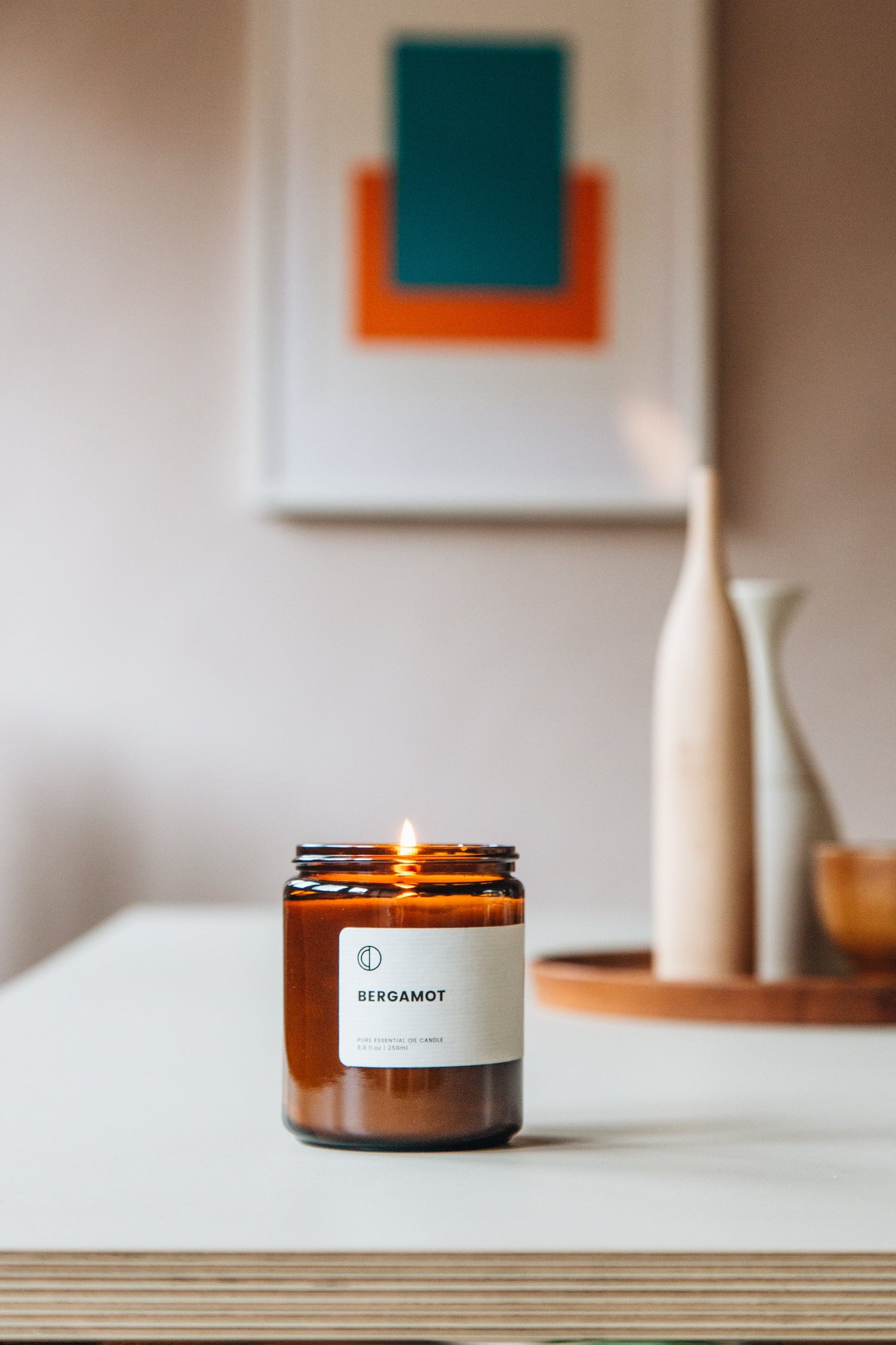Bergamotte | Bernsteinfarbene Kerze im Glas
