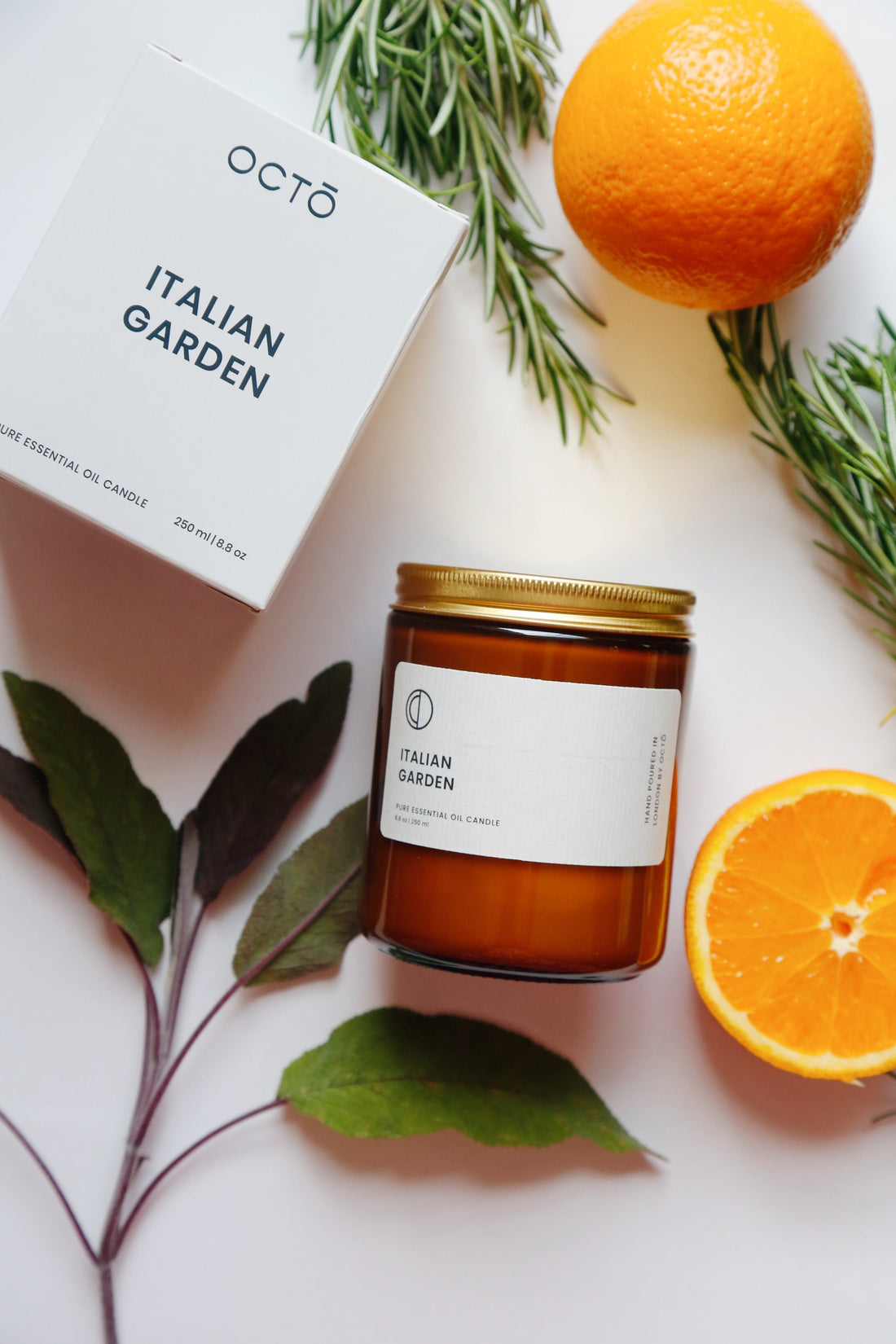 Italian Garden (Orange + Romarin + Sauge) | Bougie Pot Ambré