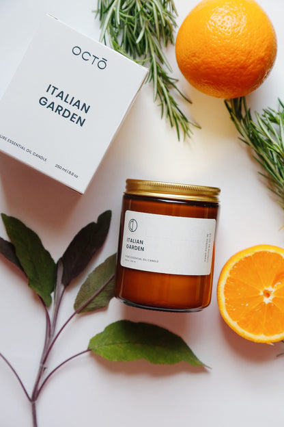 Italian Garden (Orange + Romarin + Sauge) | Bougie Pot Ambré