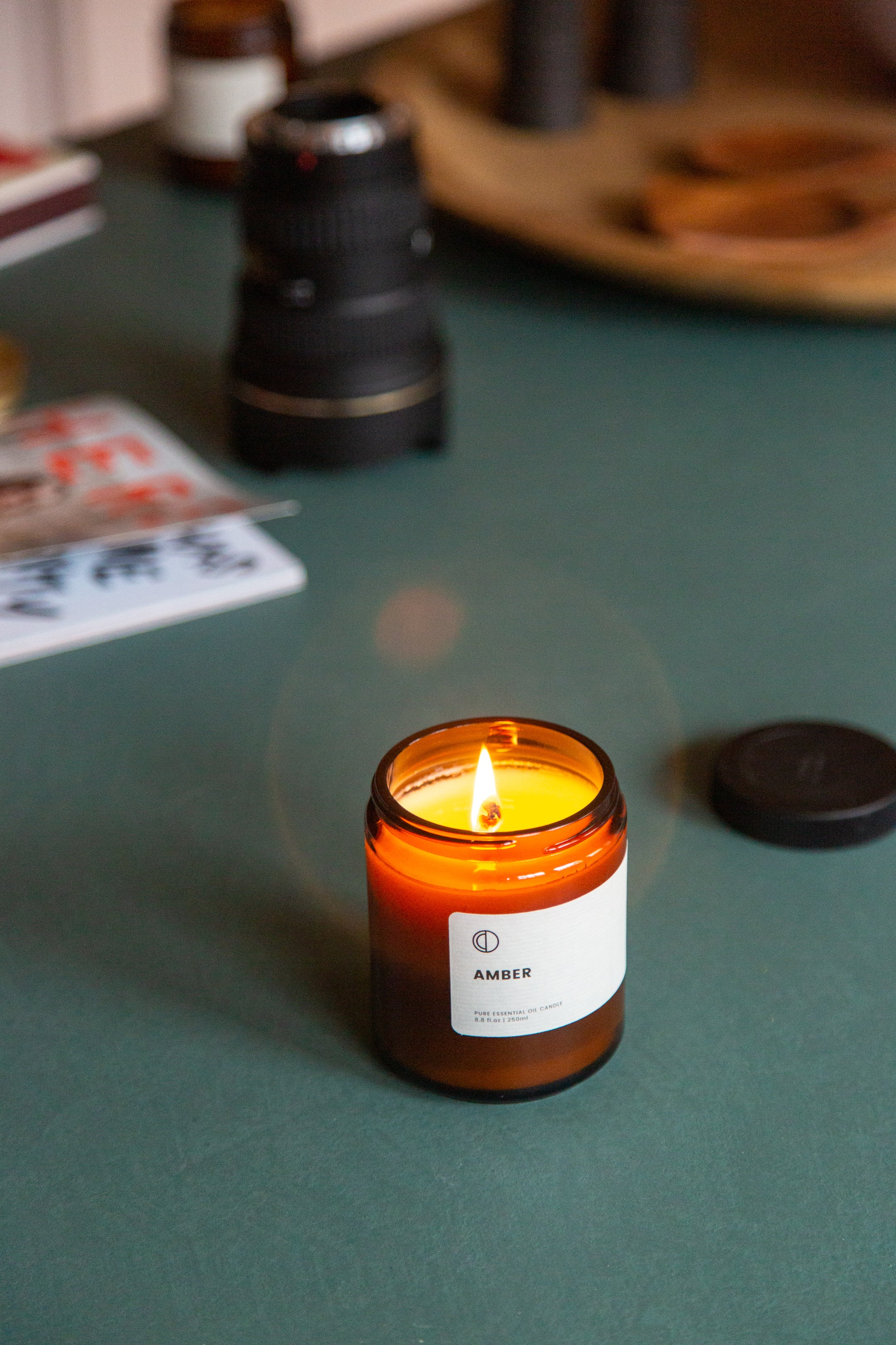 Amber (Lavande + Patchouli + Encens) | Bougie Pot Ambré