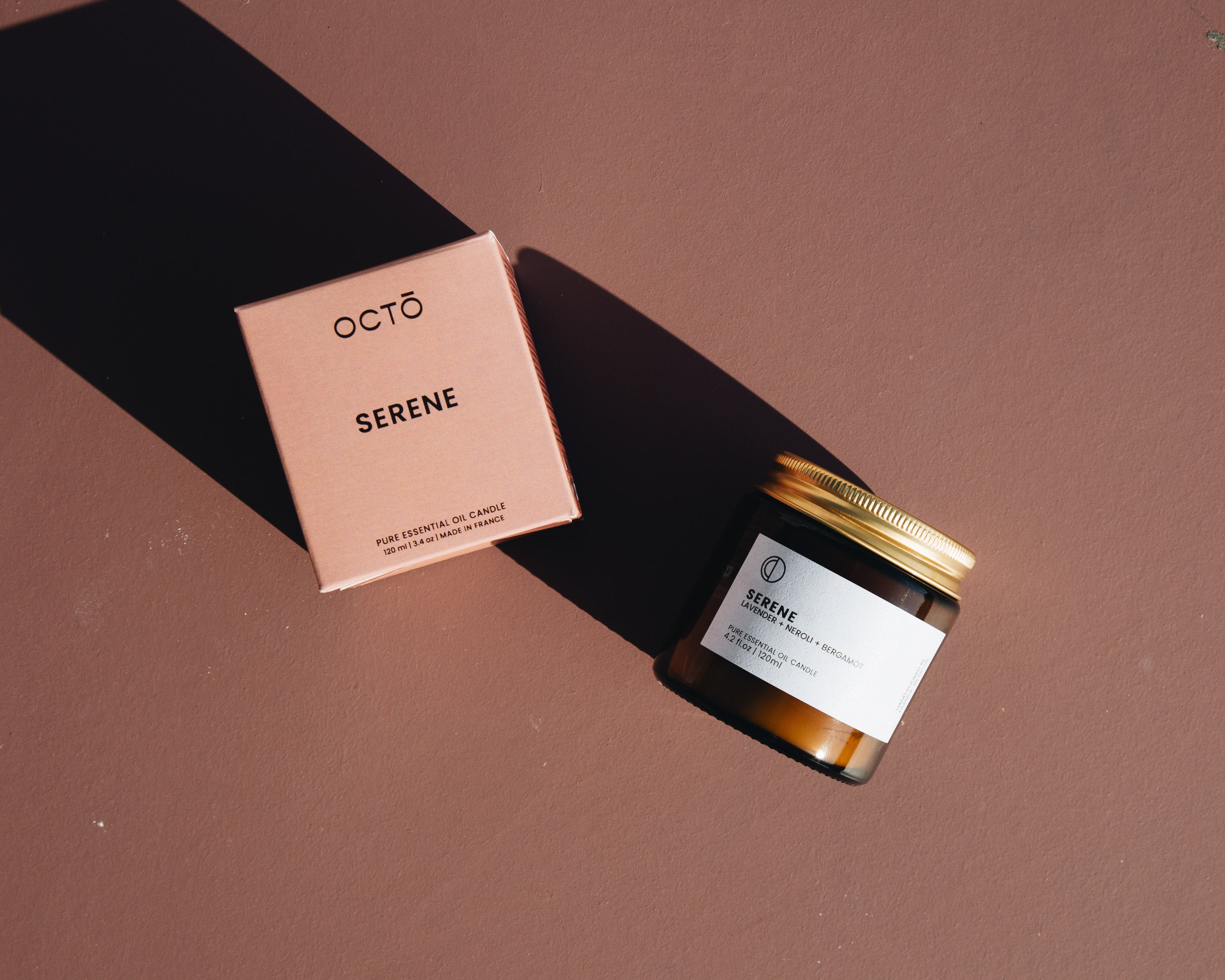 Serene (Lavendel + Bergamotte + Neroli) | Duftkerze im bernsteinfarbenen Glas