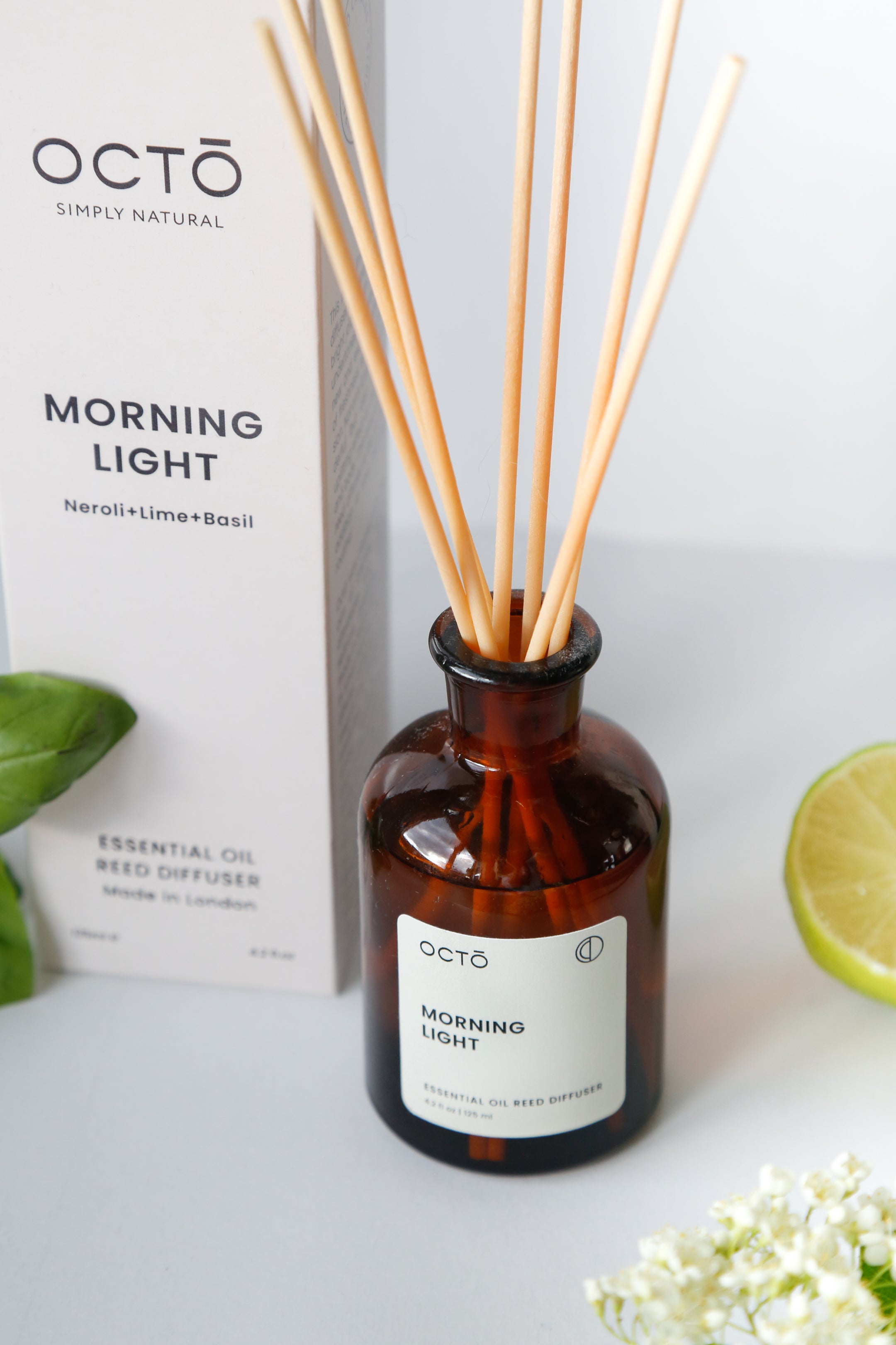Morgenlicht (Neroli + Limette + Basilikum) | Rattanstäbchen-Diffusor