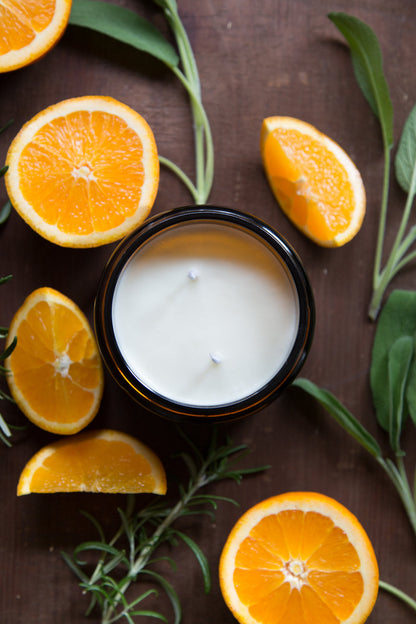 Italian Garden (Orange + Romarin + Sauge) | Bougie Pot Ambré