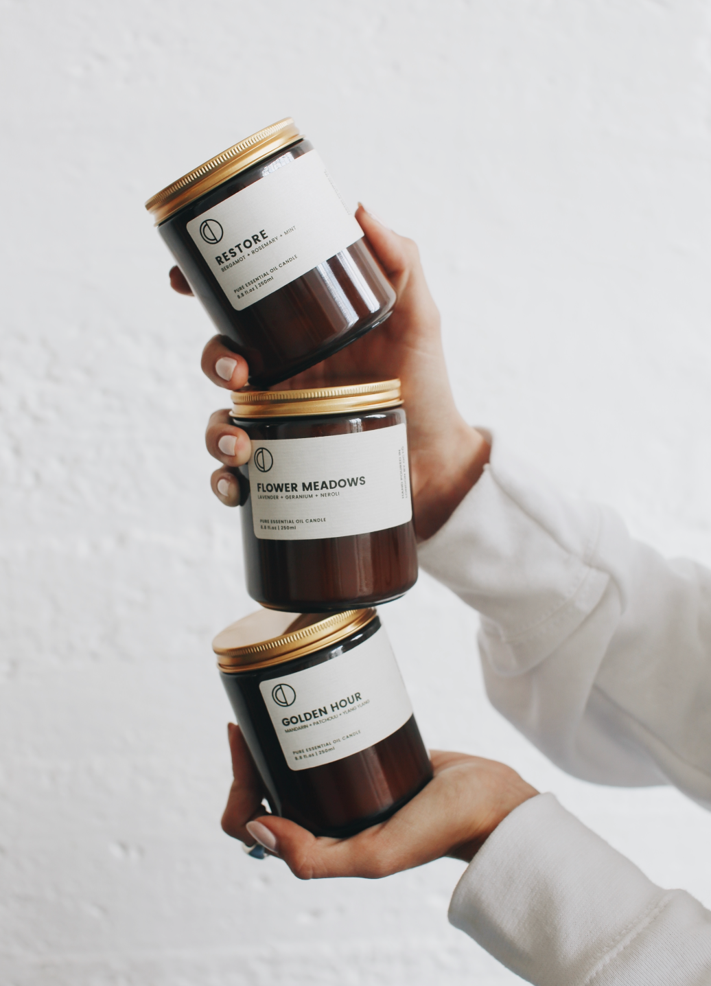 Restore (Bergamote + Menthe + Romarin) | Bougie Pot Ambré