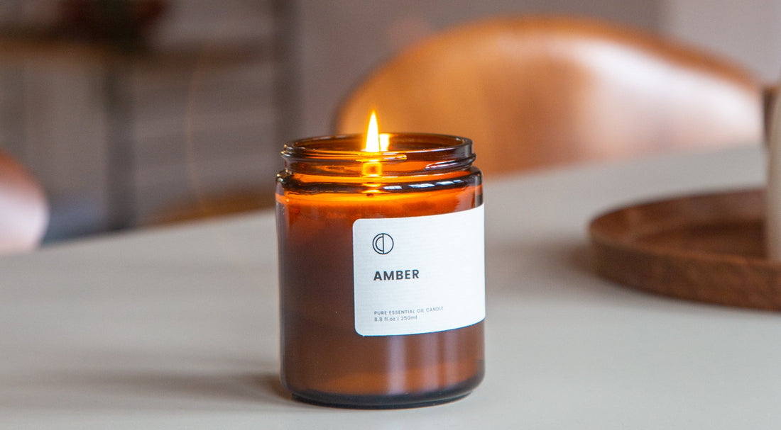 Amber (Lavande + Patchouli + Encens) | Bougie Pot Ambré